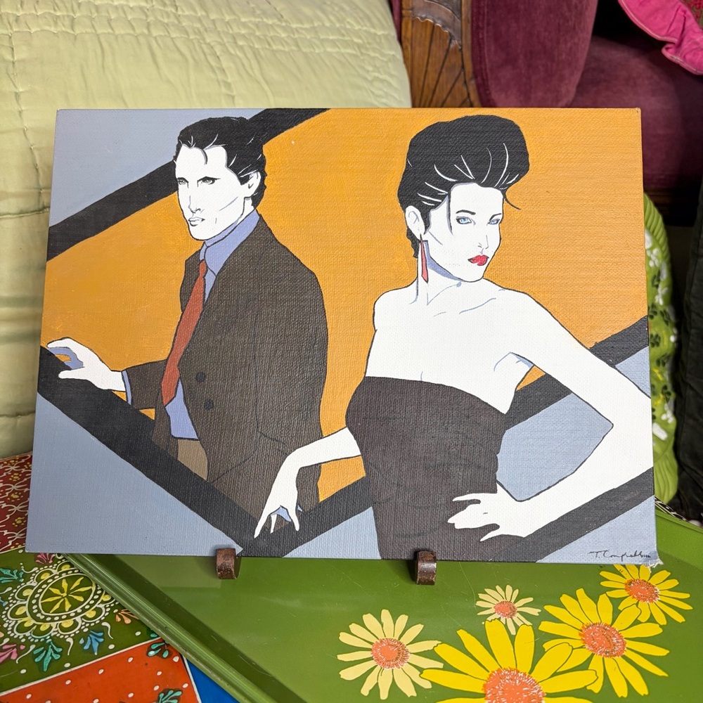 Patrick Nagel Style Painting